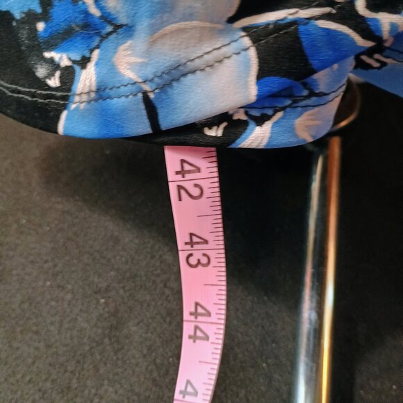 EUC: Connected Apparel Dress Sze 16 Black & Blue Floral Midi Dress - Picture 5 of 6